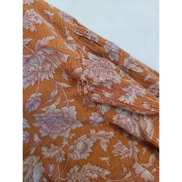 American Eagle Boho Bell Sleeve Floral Tie-Front Blouse XXL – 70s Festival Top - Picture 10 of 10